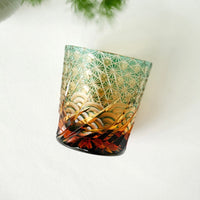 Harisho Yamada Glass - 漣-sazanami Whiskey Crystal Glass - Green