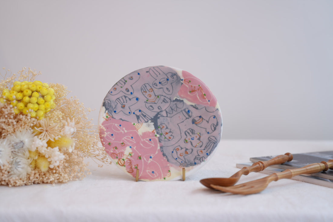 Hamasaka Naoko 浜坂尚子  Hand Painted Saucer - HN01 #2