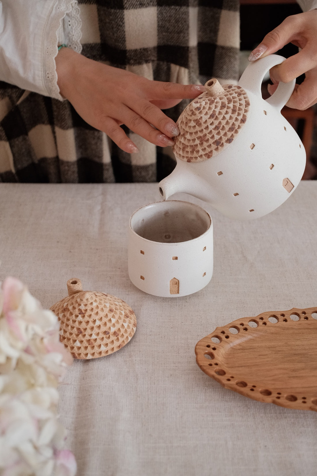 Forest Seed Pottery Ceramic Clay House Tea Pot