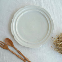 Hirokazu Furutani 古谷浩一 - White Flower Shaped 24.5cm Plate HF03