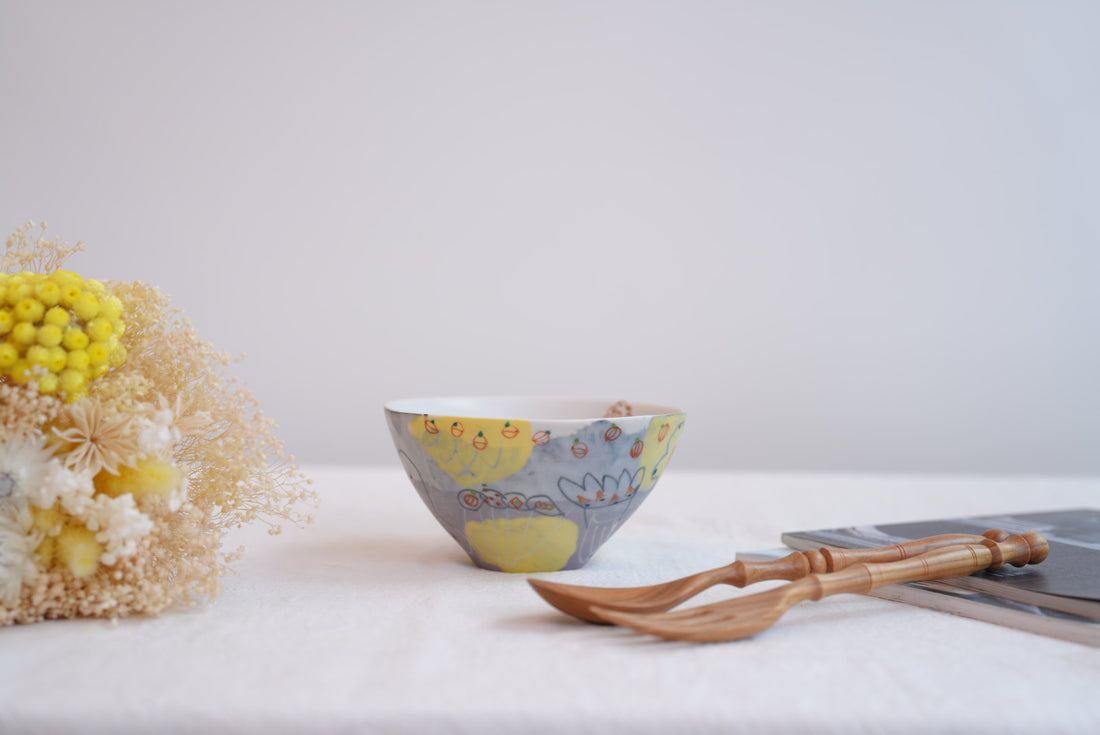 Hamasaka Naoko 浜坂尚子  Hand Painted Bowl - HN03 #5