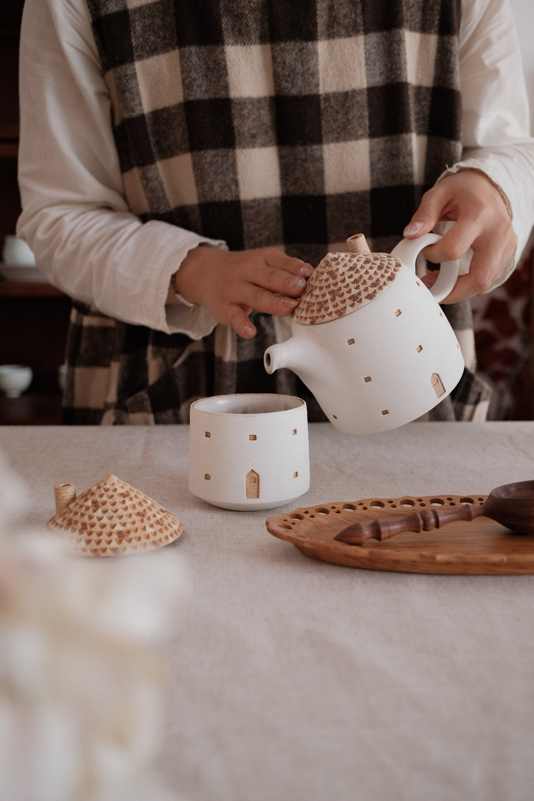 Forest Seed Pottery Ceramic Clay House Tea Pot