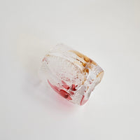 Edo Kiriko Whisky Glass Rock Glass "Butterfly" Yellow/Red by Junichi Nabetani, Master of traditional crafts
