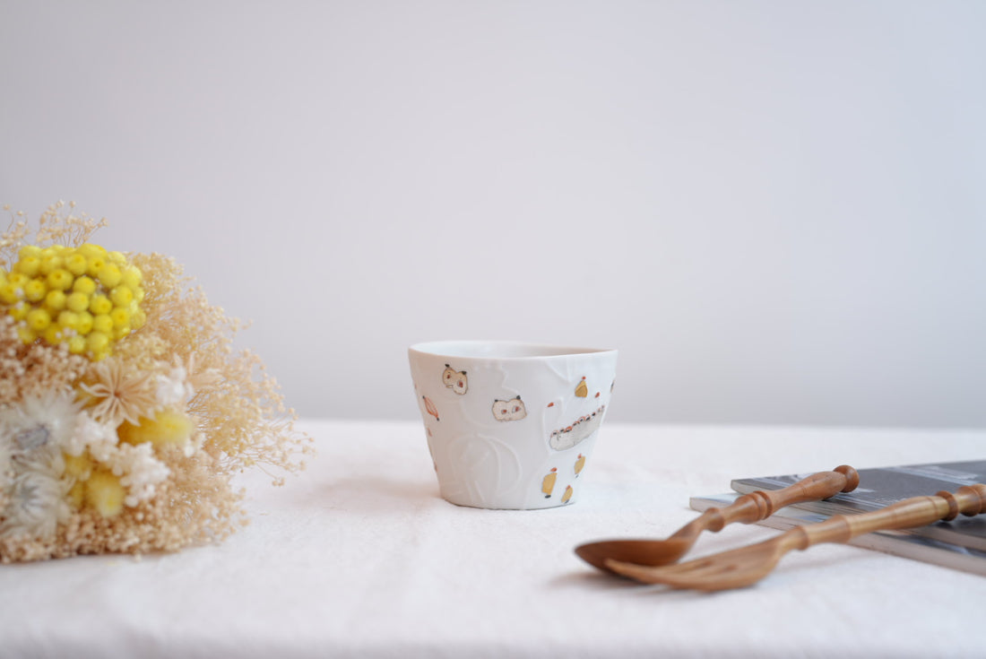 Hamasaka Naoko 浜坂尚子  Hand Painted Gold Deco Free Cup - HN06 #1