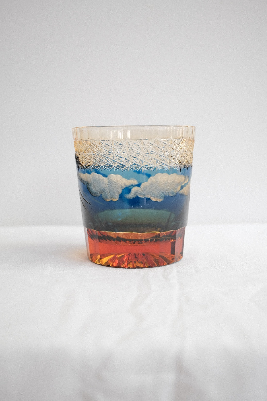 Harisho Yamada Glass - 山下白雨 Whiskey Crystal Glass- Blue