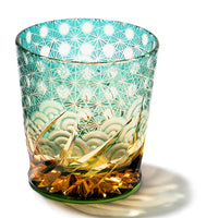 Harisho Yamada Glass - 漣-sazanami Whiskey Crystal Glass - Green