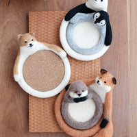 Aya and Yoshiko Wool Felt Animal Coaster - Fox YS11