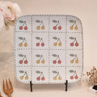 Kei Mitsumochi ミツ持啓 Rectangle Plate - Checked Pattern Mix Cherry KM17