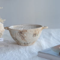 Akemi Suzuki 鈴木明美 - White Wall Double Handled Bowl AS09
