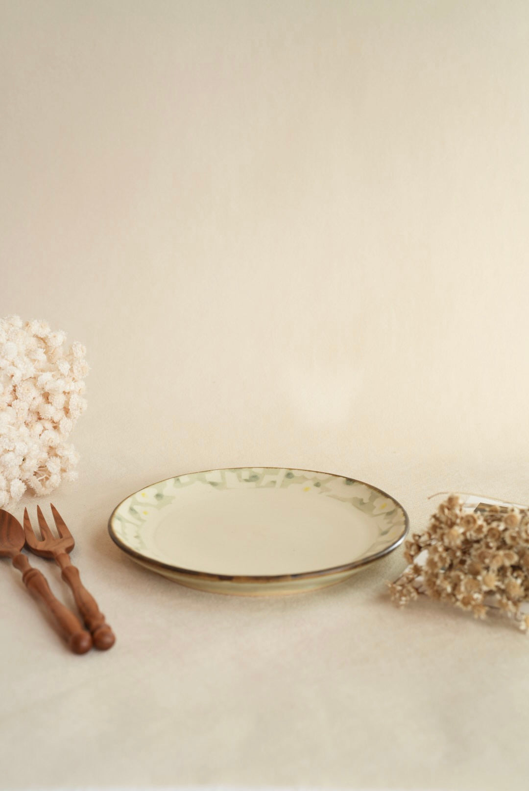 Makiko Sato 佐藤牧子- Green Mixed Pattern Round Plate MS04