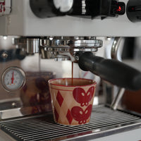 SiShuang Red Checked with Butterfly Coffee Cup