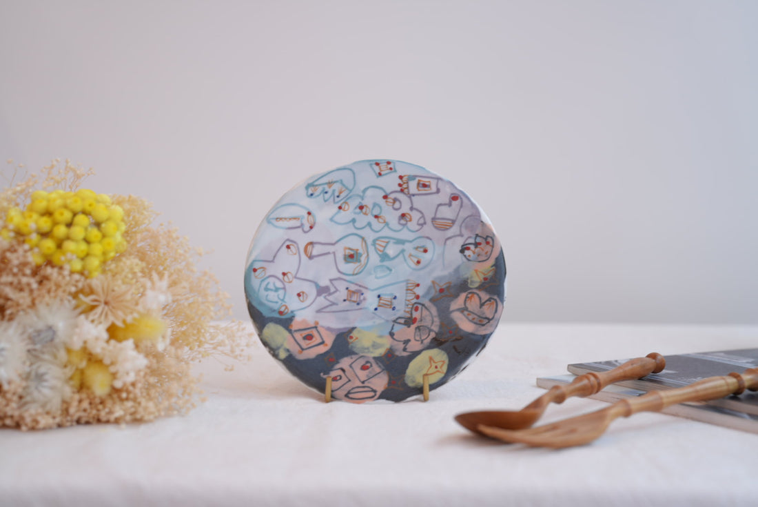 Hamasaka Naoko 浜坂尚子  Hand Painted Saucer - HN01 #1