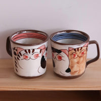 Hasami ware Friendly Cats Mug