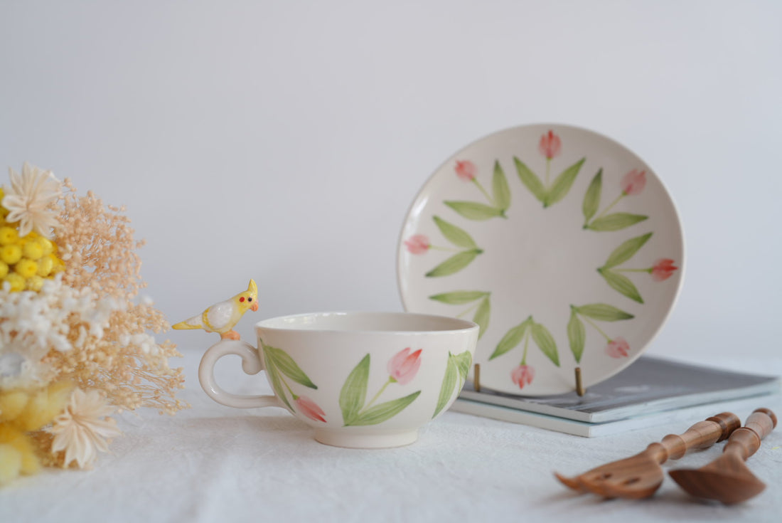 Sugar Poppo Mug with Saucer - Tulip SP15