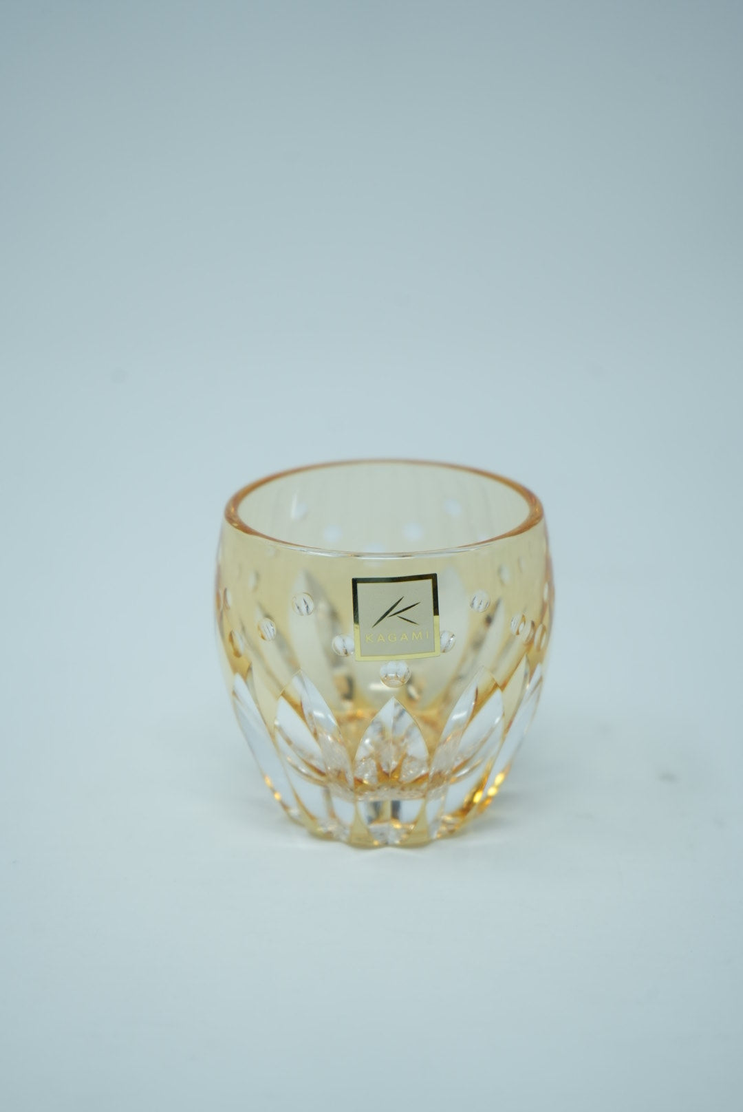 Kagami Crystal - Sake Glass, Edo Kiriko "Sunflower" By Satoshi Nabetani