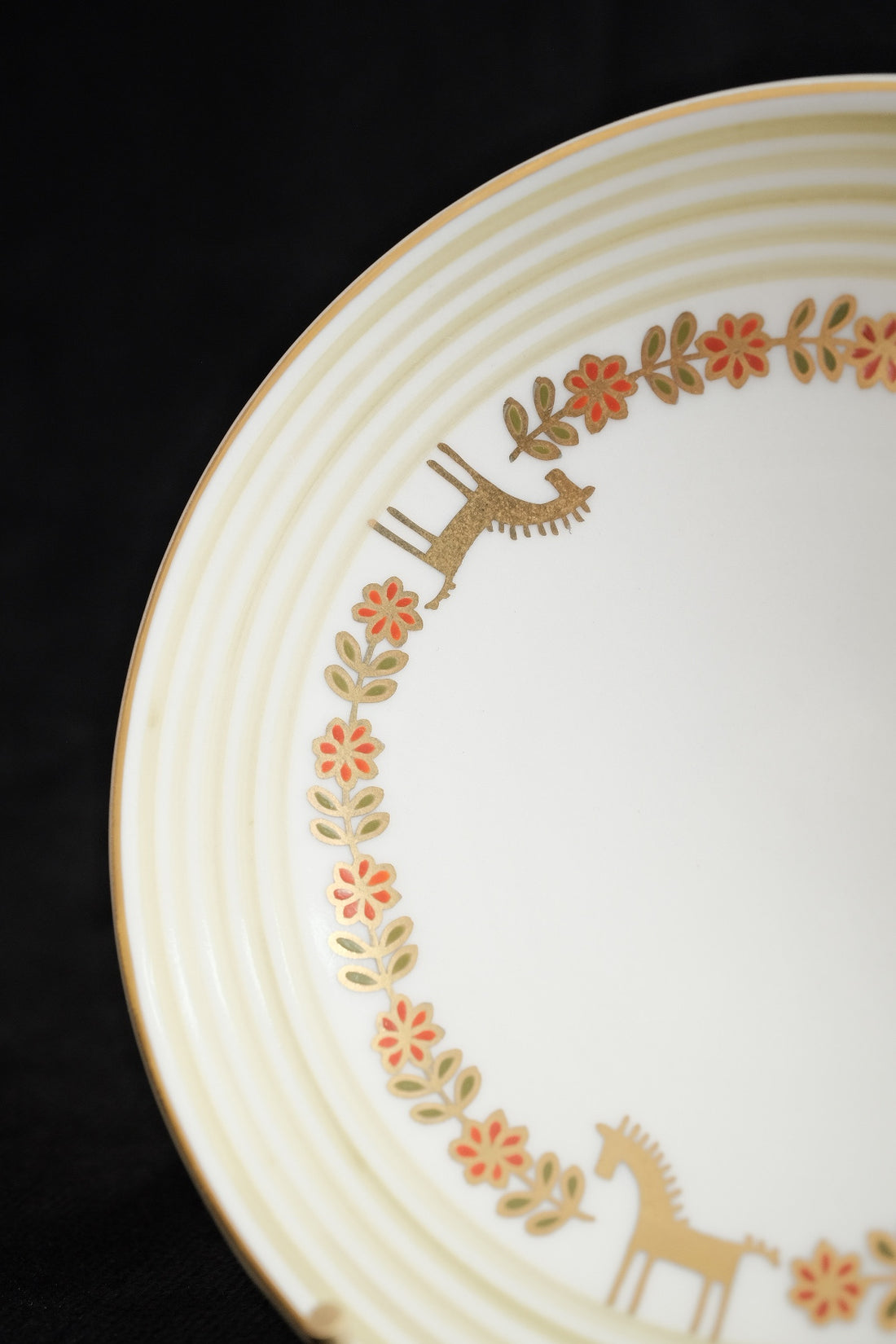 Natsumi Iino 飯野夏實 Gold Decor Small Plate - Horse NI005a