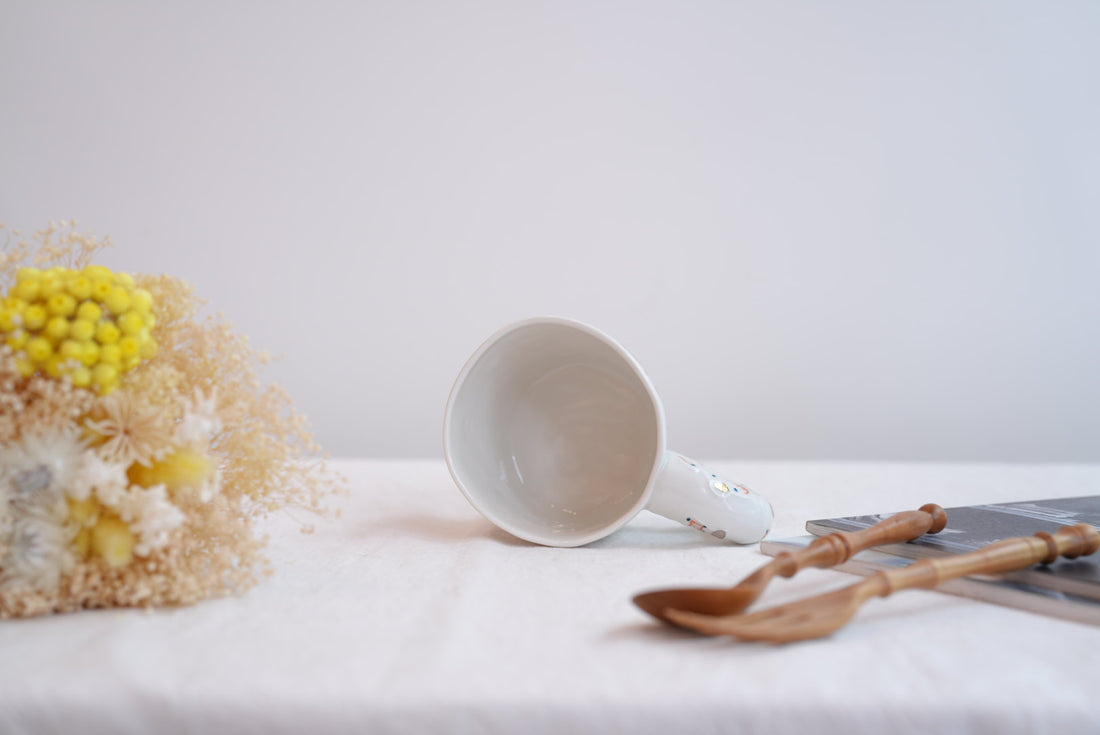 Hamasaka Naoko 浜坂尚子  Hand Painted Gold Deco Mug - HN08 #1