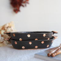 Akemi Suzuki 鈴木明美 - Dots Oval Baking Bowl - Large AS08