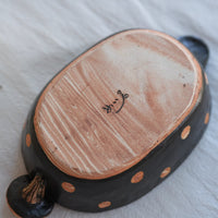 Akemi Suzuki 鈴木明美 - Dots Oval Baking Bowl - Small AS07