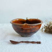Hirokazu Furutani 古谷浩一 - Brown Apple Shaped 19cm Bowl HF05