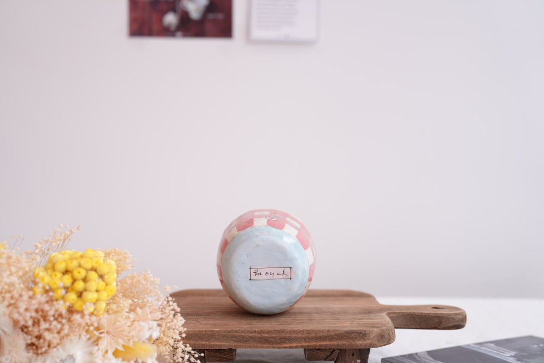 Cozy Nook - Checkered Pattern Mug with Round Bottom- CN20 #3