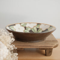 Cool Banana Black Pottery with Gold Detailing Round Deep Plate