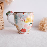 Asako Yamaguchi 山口麻子 Animal Tall Mug with Deco on Handle AI04