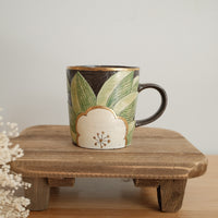 Cool Banana Black Pottery with Gold Detailing Mug - Flower