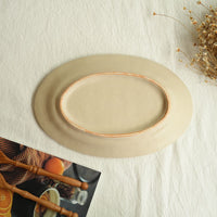 谷口なづみ Flower Embossed Ceramic Oval Plate
