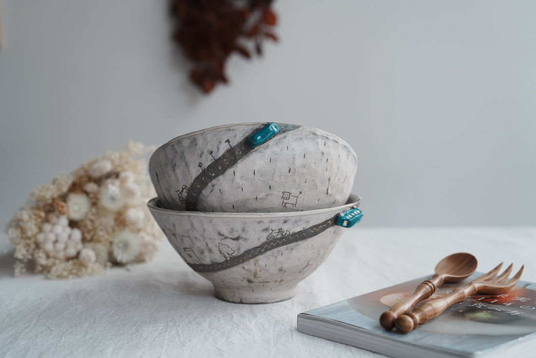 Akemi Suzuki 鈴木明美 - Blue Car Ramen Bowl - 18cm AS14b