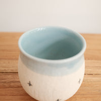 Mino Ware Coarse Pottery Teapot and Tea cup - Light Blue