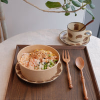 Non-Slip Surface Natural Wood Serving Tray