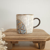Cool Banana Black Pottery with Gold Detailing Mug - Lined Pattern