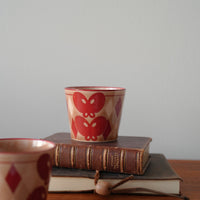 SiShuang Red Checked with Butterfly Coffee Cup