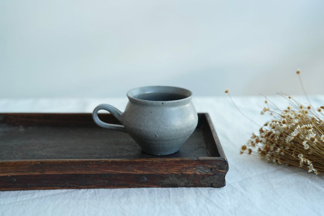 Hirokazu Furutani 古谷浩一 -  Grey Glaze Round Mug HF28