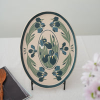 Shirogarasu Studio Blue Iris Oval Plate