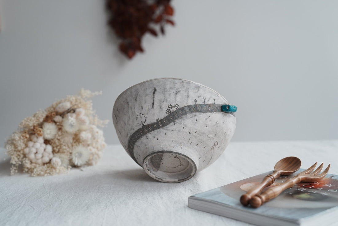 Akemi Suzuki 鈴木明美 - Blue Car Ramen Bowl - 18cm AS14b