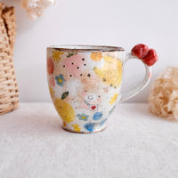 Asako Yamaguchi 山口麻子 Animal Tall Mug with Deco on Handle AI04