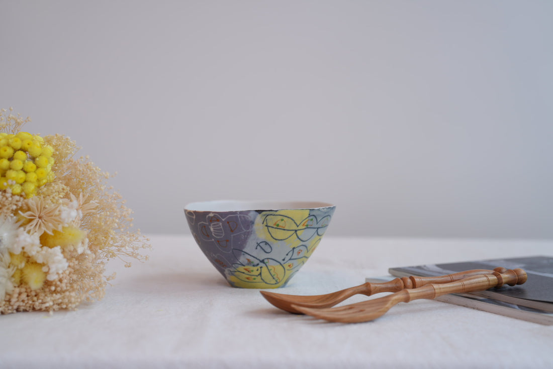 Hamasaka Naoko 浜坂尚子  Hand Painted Bowl - HN03 #3