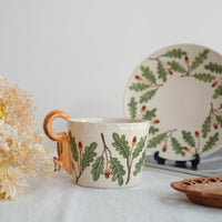 Sugar Poppo Straight Mug with Saucer - Pinecone SP19