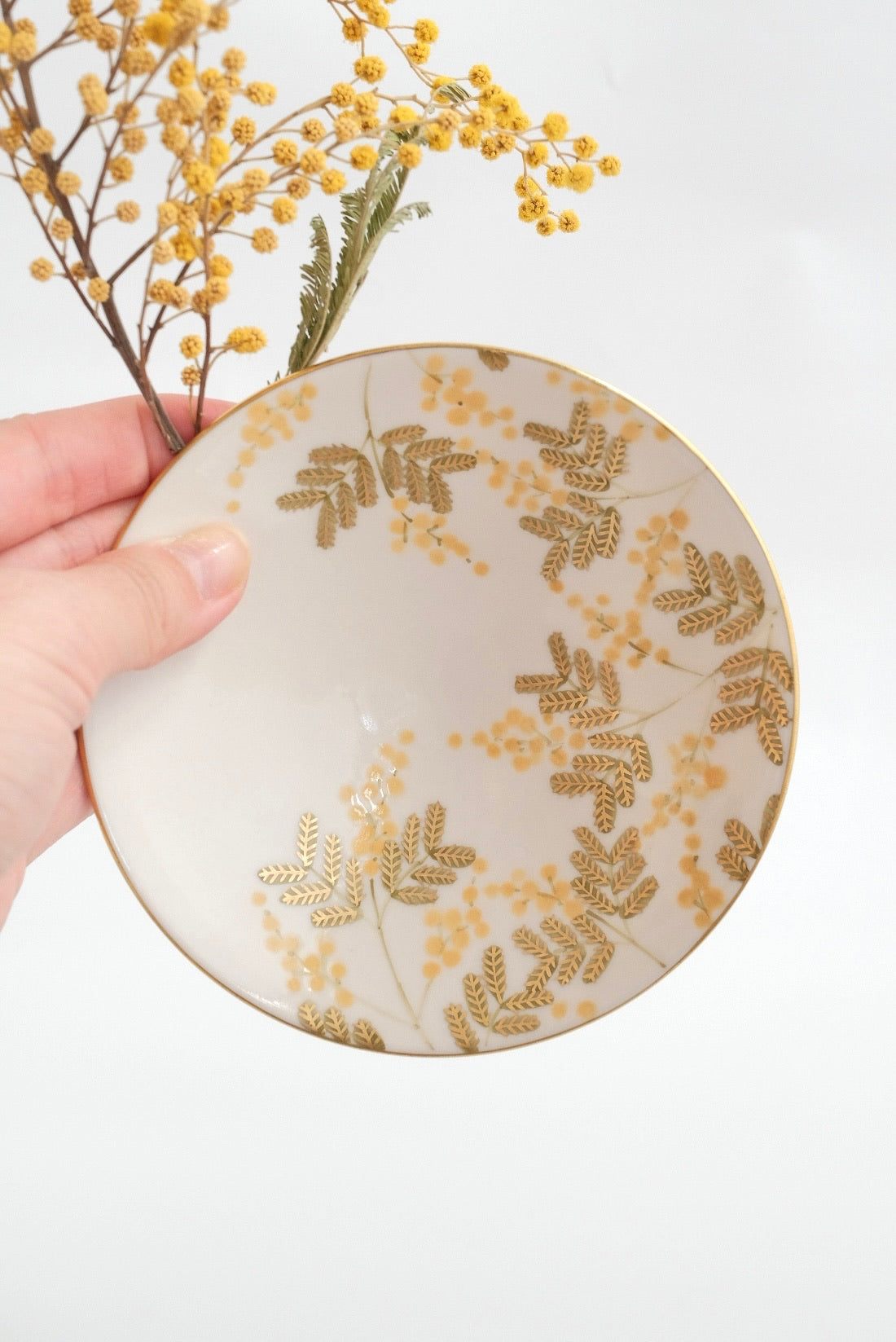 Natsumi Iino 飯野夏實 Gold Decor Small Plate - Mimosa NI002a