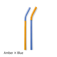 Amabro Ware Two Tone Glass Straw Set of 2