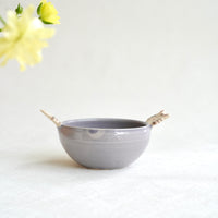 Fumiko Kondo 近藤布美子 - Purple Cat Bowl with Handle FK12
