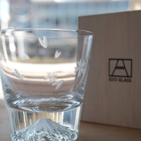 Edo Glass Mt. Fuji Glass Tumbler with Sakura Petal - Large 280ml