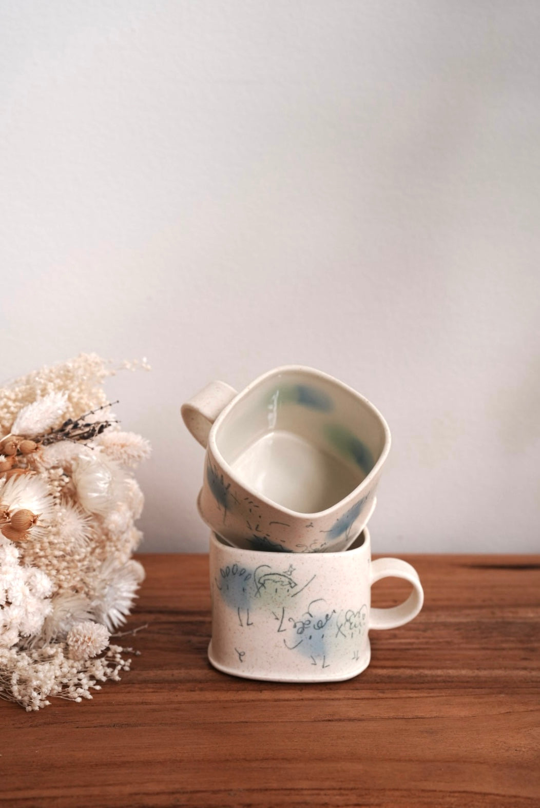 Zing Studio Hand-made Small Square Mug - Blue