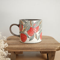 Cool Banana Black Pottery with Gold Detailing Mug with Lid