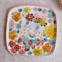 Asako Yamaguchi 山口麻子 Animal Square Plate AI20