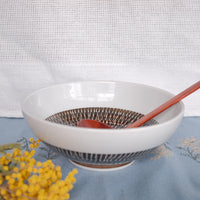Minoware Ramen Bowl Blue & Brown