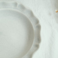 Mashiko Pottery Yoshizawa White Flower-shaped Medium Plate