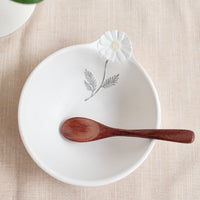 Mashiko Pottery Yoshizawa White Flower Bowl